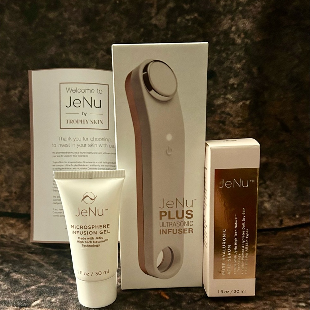 JeNu Plus Ultrasonic Infuser, Hyaluronic Acid Serum & Microsphere Infusion Gel